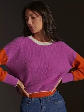 Anthropologie Maeve 100% Cashmere Crewneck Sweater